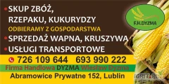 Firma Handlowa Dyzma Prowadzi całoroczny skup zbóż kukurydzy oraz rzepaku. Odbieramy z gospodarstwa w ilościach samochodowych lub z...