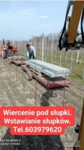 Usługi Minikoparka 2.5 tony Wiercenie Otworów pod Słupki sadownicze, Ogrodzenia. (Wiertła fi150 fi200 fi250 fi350 fi500 ) Wkręcanie...