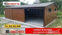 Drewnopodobny Garaż Blaszany |MAŁA HALA| MAGAZYN  - Wiata – ROMSTAL*
