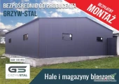 Grafitowy Garaż Blaszany 8x9m - Blaszak  - Magazyn , Hala – GRZYWSTAL
