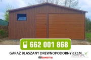 DREWNOPODOBNY Garaż Blaszany 6x5 - Garaże Blaszane - Romstal
