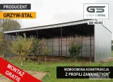 Garaż Blaszany Otwarty - Wiata na Maszyny -Magazyn Rolniczy -GRZYWSTAL
