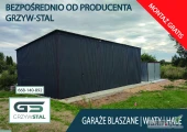 Garaż Blaszany/Wiata/Hala/Magazyn/ Blaszany o wymiarach : 10m szerokość x 5m długi z dwoma bramami wjazdowym otwieranym na boki oraz...