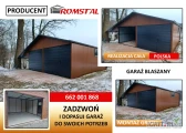 Garaż Blaszany BRĄZ z zadaszeniem bocznym|Garaże Blaszane| - ROMSTAL*