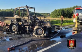 Po pożarze z ciągnika wiele nie zostało - ZDJĘCIA