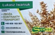 Firma PHUT Siembida Marek zakupi cało samochodowe ilości pszenicy, kukurydzy suchej i mokrej, jęczmienia, żyta, pszenżyta, owsa oraz...