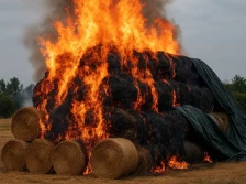 Chciał podpalić i zaraz zgasić. 13-latek spalił 850 balotów siana