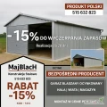 Garaż Blaszany OCYNKOWANY| Montaż Gratis | Wiata | PRODUCENT Maj-Blach