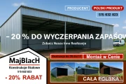RABAT -20% OCYNK - Wiata Otwarta / Garaż Blaszany /HALA – Maj-Blach
