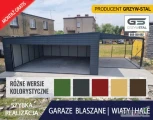 Garaż Blaszany GRAFITOWY Wiata , Hala , Blaszak , Garaże  -  GRZYWSTAL