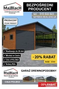 DWUKOLOROWY Garaż Blaszany + Okna + Brama + Zadaszenie – Maj-Blach