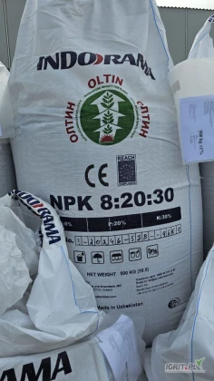 Nawóz NPK 8-20-30   dostępny od ręki   FCA Litwa         Oferujemy wieloskładnikowy nawóz mineralny NPK 8-20-30 produkcji JSC Indorama   wysokiej jakości nawóz do doglebowego nawożenia upraw rolnych, szczególnie polecany pod rośliny o zwiększonym...